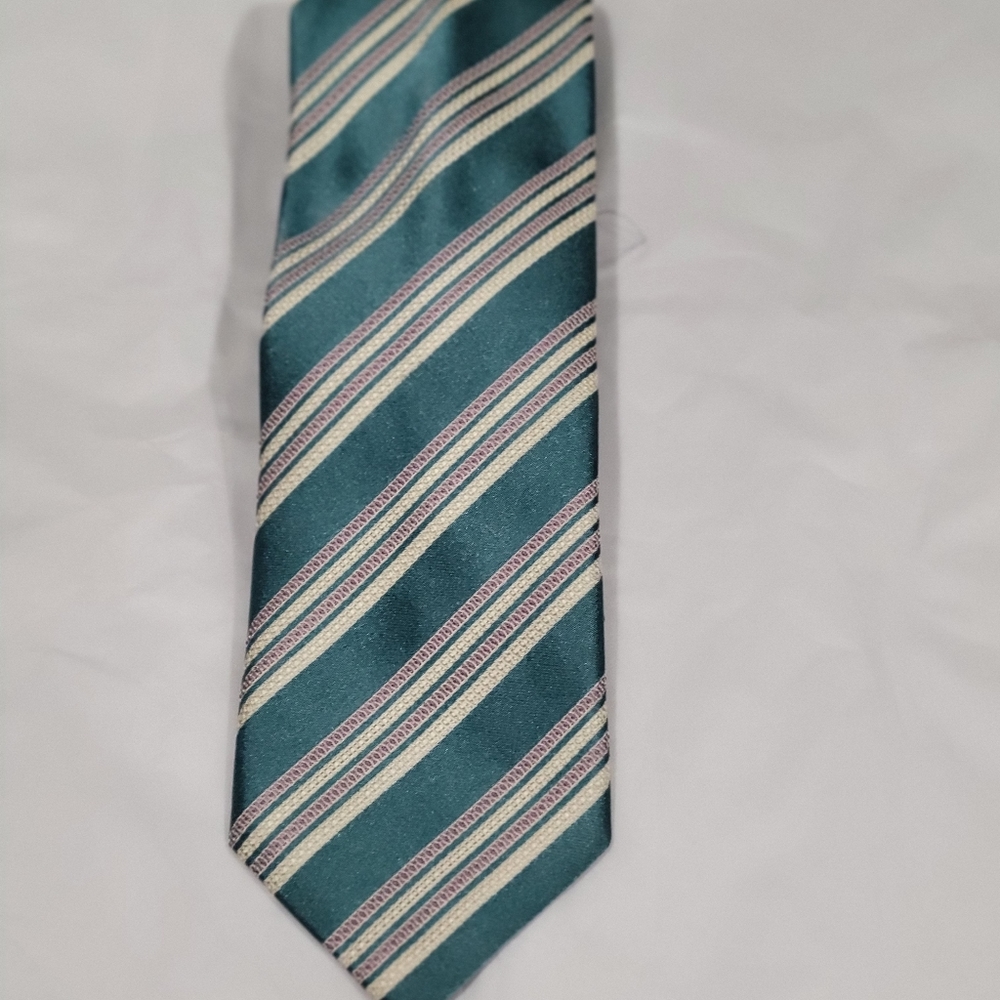 Mens Green Brioni Striped Tie perfect for an afternoon wedding or business